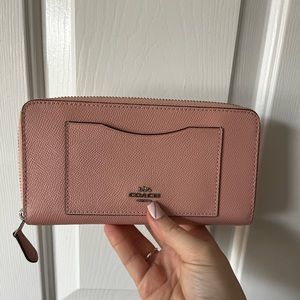 Blush pink coach wallet